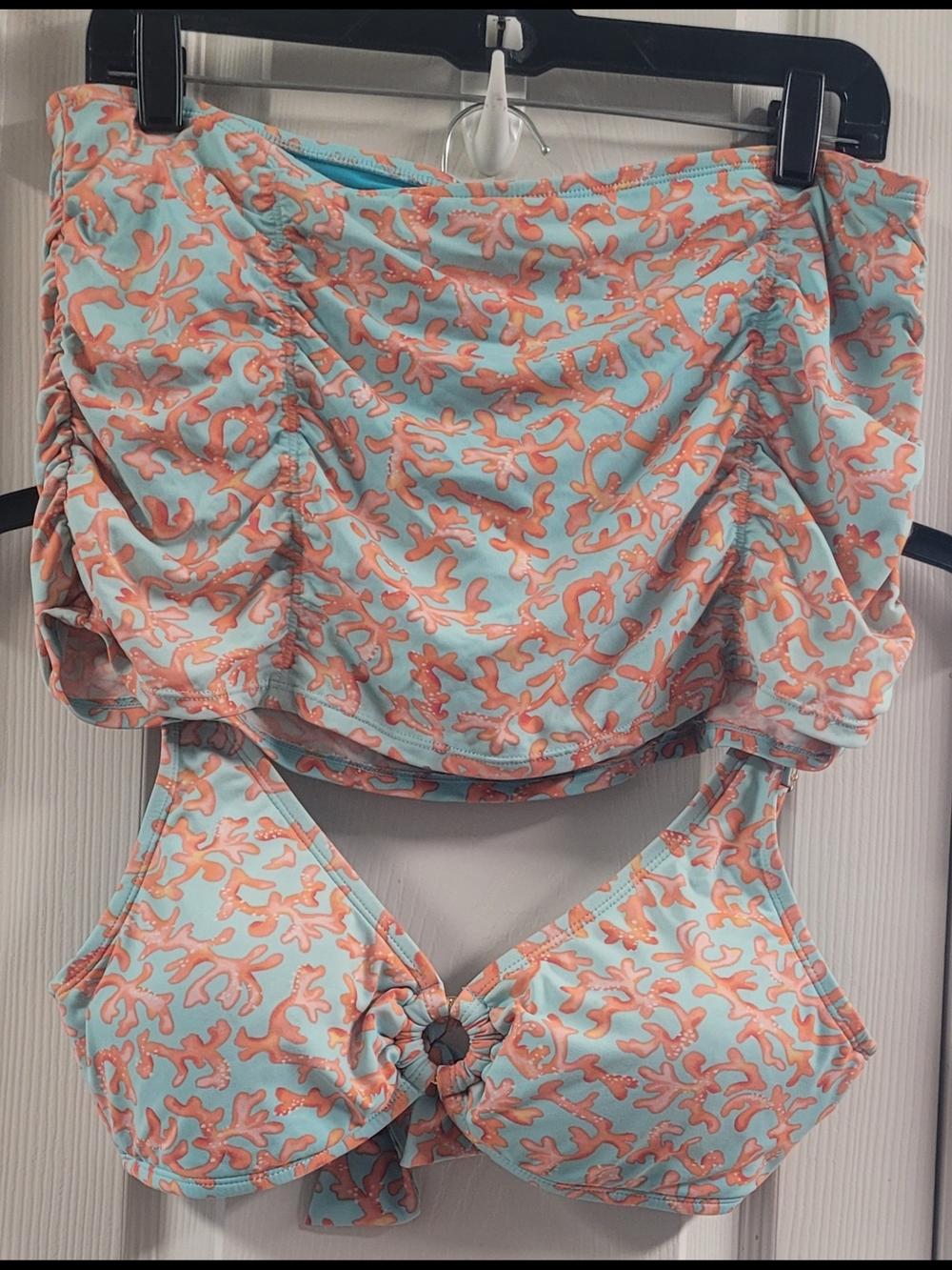 Tommy Bahama Coral Reef Print Two-Piece Swim Set - Aqua & Coral